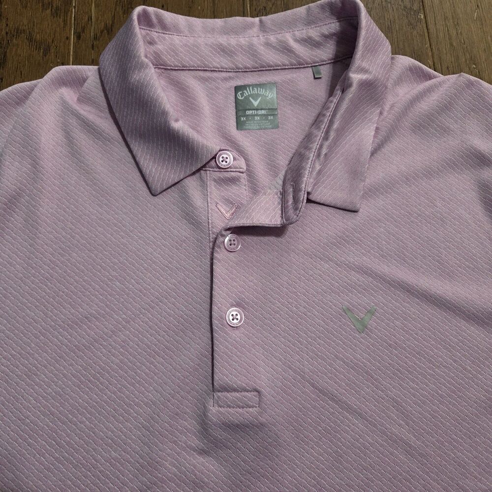 Callaway Polo Shirt Mens 3X Pink Opti-Dri Performance Golf Stretch Swing Tech